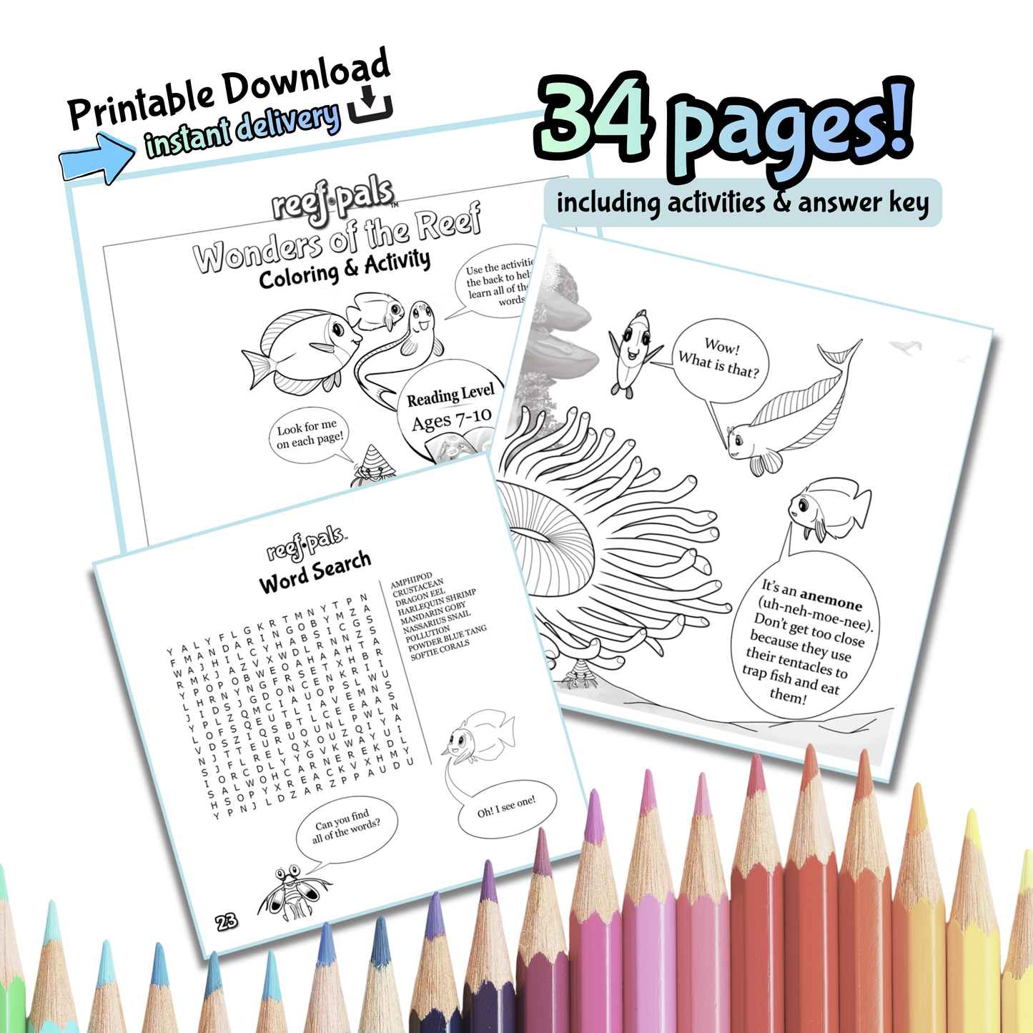 Reef Pals - Companion Coloring Pages (Download)